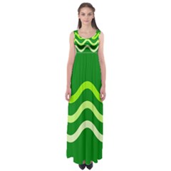 Green Waves Empire Waist Maxi Dress