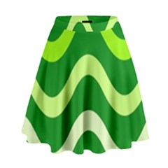 Green Waves High Waist Skirt by Valentinaart