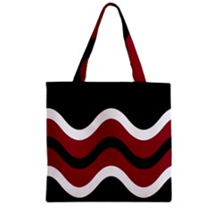 Decorative Waves Zipper Grocery Tote Bag