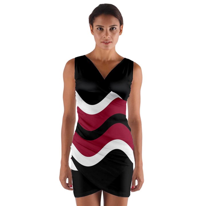 Decorative waves Wrap Front Bodycon Dress