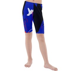 Night Birds  Kid s Mid Length Swim Shorts