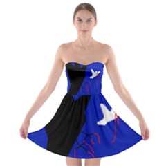 Night Birds  Strapless Dresses by Valentinaart