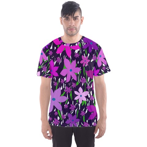 Purple Fowers Men s Sport Mesh Tee by Valentinaart