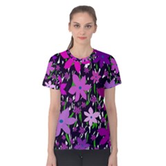 Purple Fowers Women s Cotton Tee