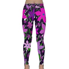 Purple Fowers Yoga Leggings by Valentinaart