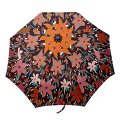 Orange Flowers  Folding Umbrellas by Valentinaart