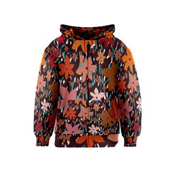 Orange Flowers  Kids  Zipper Hoodie