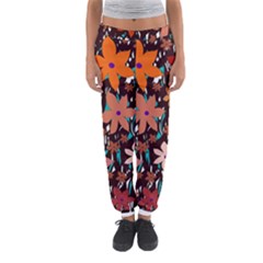 Orange Flowers  Women s Jogger Sweatpants