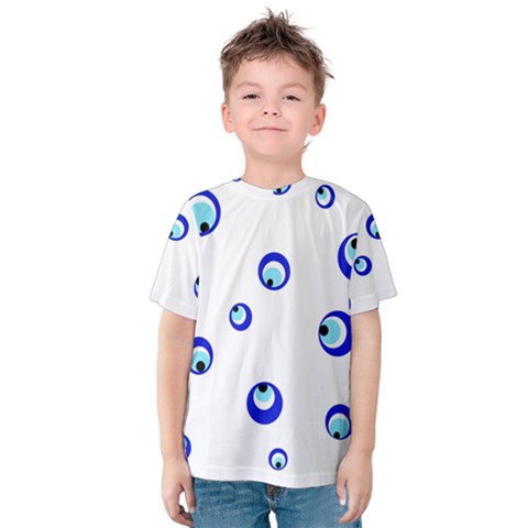 Mediterranean Blue Eyes Kid s Cotton Tee by Valentinaart