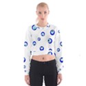 Mediterranean blue eyes Women s Cropped Sweatshirt View1