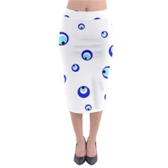 Mediterranean Blue Eyes Midi Pencil Skirt by Valentinaart