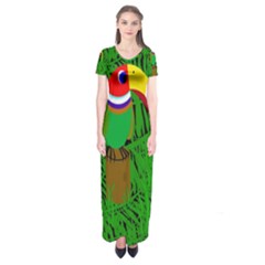 Toucan Short Sleeve Maxi Dress by Valentinaart