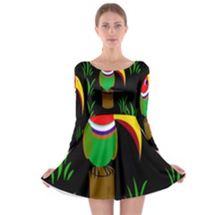 Toucan Long Sleeve Skater Dress by Valentinaart