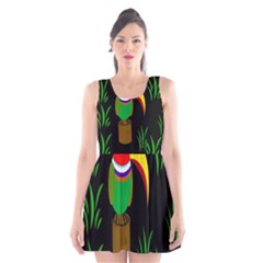 Toucan Scoop Neck Skater Dress by Valentinaart