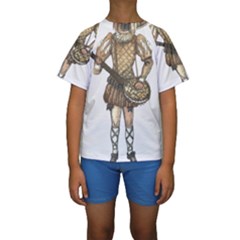 Cat Musician 01 Kid s Short Sleeve Swimwear