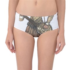 Cat Musician 01 Mid-waist Bikini Bottoms