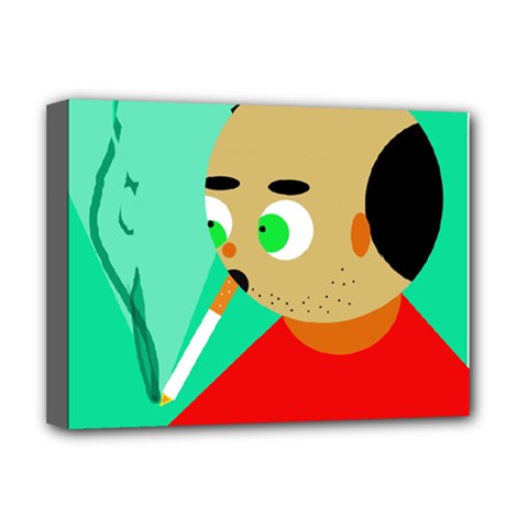 Smoker  Deluxe Canvas 16  X 12   by Valentinaart