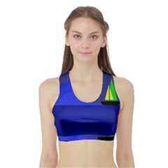 Blue Monster Fish Sports Bra With Border