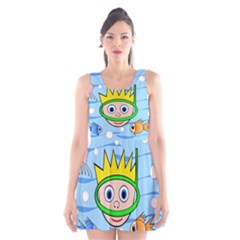 Diver Scoop Neck Skater Dress by Valentinaart