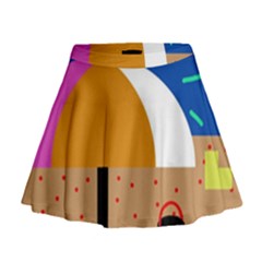 On The Beach  Mini Flare Skirt by Valentinaart