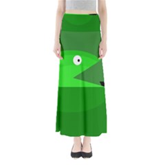 Green Monster Fish Maxi Skirts by Valentinaart