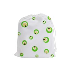 Green Eyes Drawstring Pouches (large) 