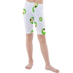 Green Eyes Kid s Mid Length Swim Shorts by Valentinaart