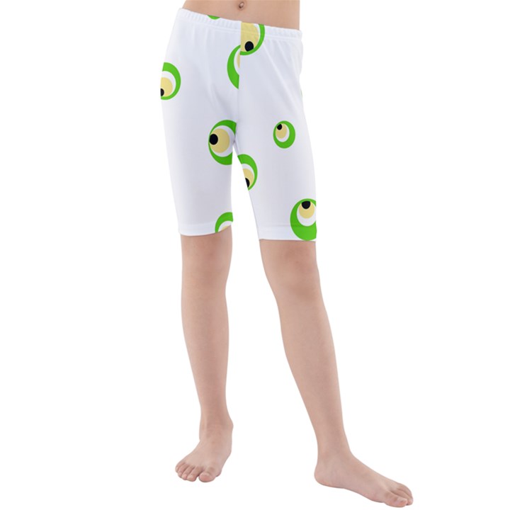 Green eyes Kid s Mid Length Swim Shorts