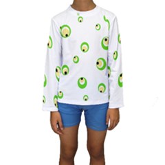 Green Eyes Kid s Long Sleeve Swimwear by Valentinaart