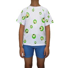 Green Eyes Kid s Short Sleeve Swimwear by Valentinaart