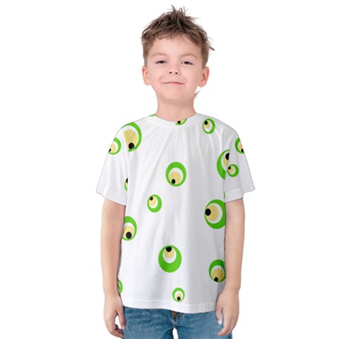 Green Eyes Kid s Cotton Tee by Valentinaart