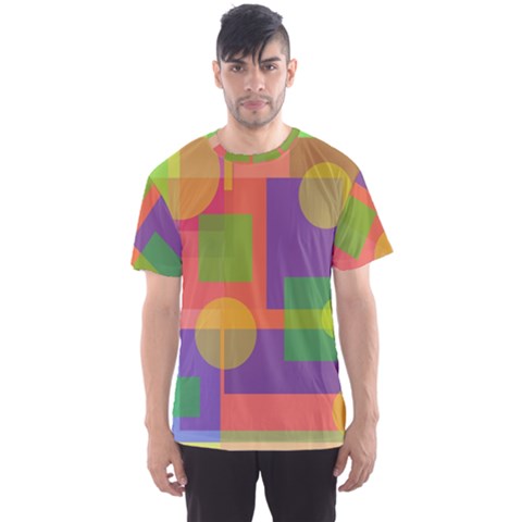 Colorful Geometrical Design Men s Sport Mesh Tee by Valentinaart