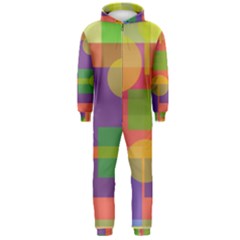 Colorful geometrical design Hooded Jumpsuit (Men) 