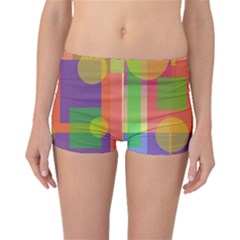 Colorful Geometrical Design Boyleg Bikini Bottoms by Valentinaart