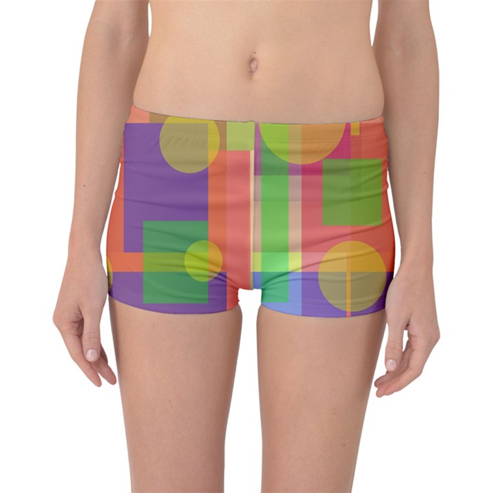 Colorful geometrical design Boyleg Bikini Bottoms