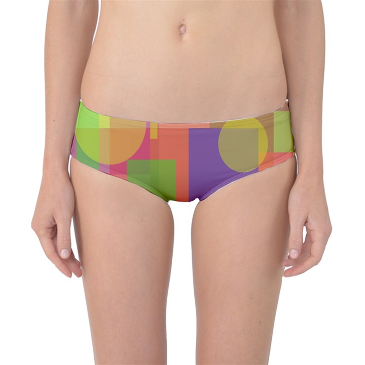 Colorful geometrical design Classic Bikini Bottoms