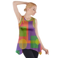 Colorful geometrical design Side Drop Tank Tunic