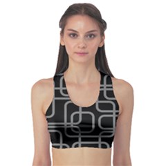 Black And Gray Decorative Design Sports Bra