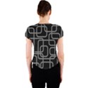 Black and gray decorative design Crew Neck Crop Top View2