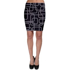 Black And Gray Decorative Design Bodycon Skirt