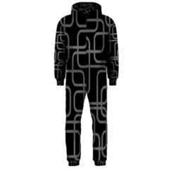 Black And Gray Decorative Design Hooded Jumpsuit (men)  by Valentinaart