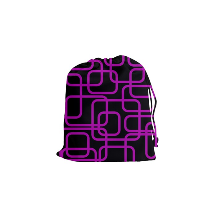 Purple and black elegant design Drawstring Pouches (Small) 