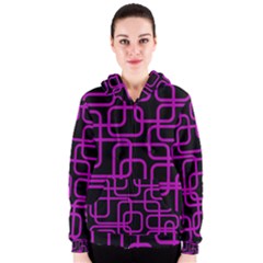 Purple And Black Elegant Design Women s Zipper Hoodie