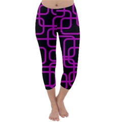 Purple And Black Elegant Design Capri Winter Leggings 