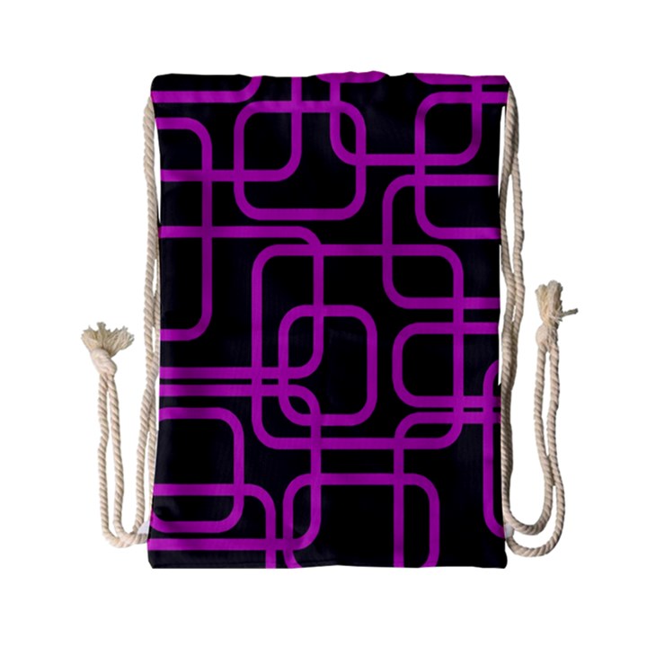 Purple and black elegant design Drawstring Bag (Small)