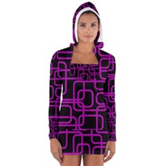 Purple And Black Elegant Design Women s Long Sleeve Hooded T-shirt by Valentinaart