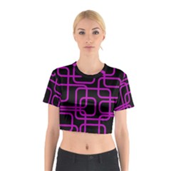 Purple And Black Elegant Design Cotton Crop Top by Valentinaart