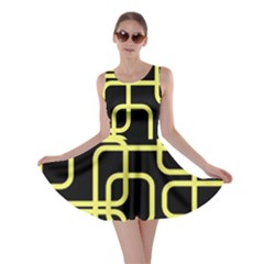 Yellow And Black Decorative Design Skater Dress by Valentinaart