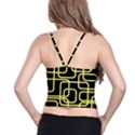 Yellow and black decorative design Spaghetti Strap Bra Top View2