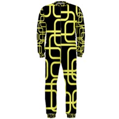 Yellow And Black Decorative Design Onepiece Jumpsuit (men)  by Valentinaart